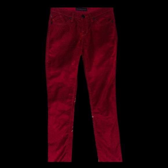 Rock & Republic Poison Apple Red Berlin Skinny Corduroy Pants Size 6 - Picture 4 of 16